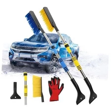 Telescoping Car Snow Brush & Ice Scraper - Detachable Handle, Extra Wide 