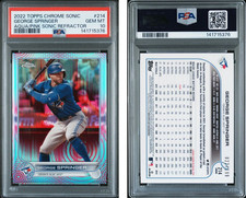2022 TOPPS CHROME SONIC GEORGE SPRINGER AQUA PINK REFRACTOR /199 BLUE JAYS PSA