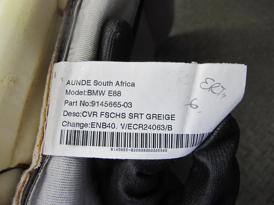 BMW E82 E88 135i 2008 convertible asiento deportivo delantero izquierdo cojín de cuero inferior OEM Foto 3 de 4