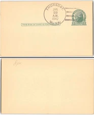 US #UX27 DPO, Thursday WV, 1942, blank back