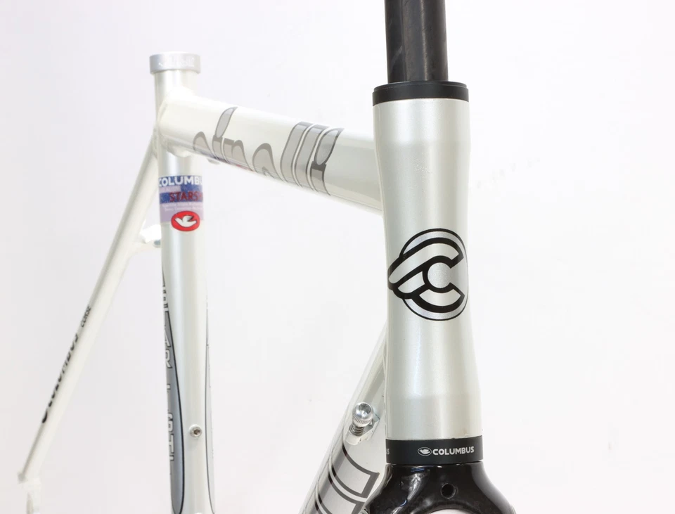 Cuadro de carretera Cinelli Starlight Alloy XL 57,5 cm llanta plateada Italia NUEVO NOS Foto 3 de 4