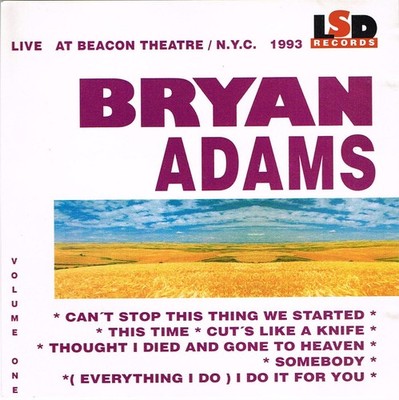 Bryan Adams - Live At Beacon Theatre / N.Y.C. 1993 ( Volume 1 ) / CD / Jewelcase