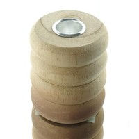 Nature Trends Stabkerzenhalter Zylindrisch - Rippenoptik Ø 7 Cm - Holz