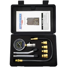 Petrol Engine Cylinder Compression Tester Kit, 8Pcs Automotive Gauge Set 