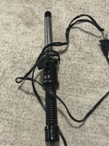 3/4 in Curling Iron Black/Silver Adjustable Heat 15 Settings Stand Light