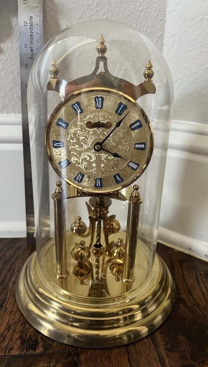 Welby Anniversary/Torsion Clock Brass Glass Like Dome Mechanical