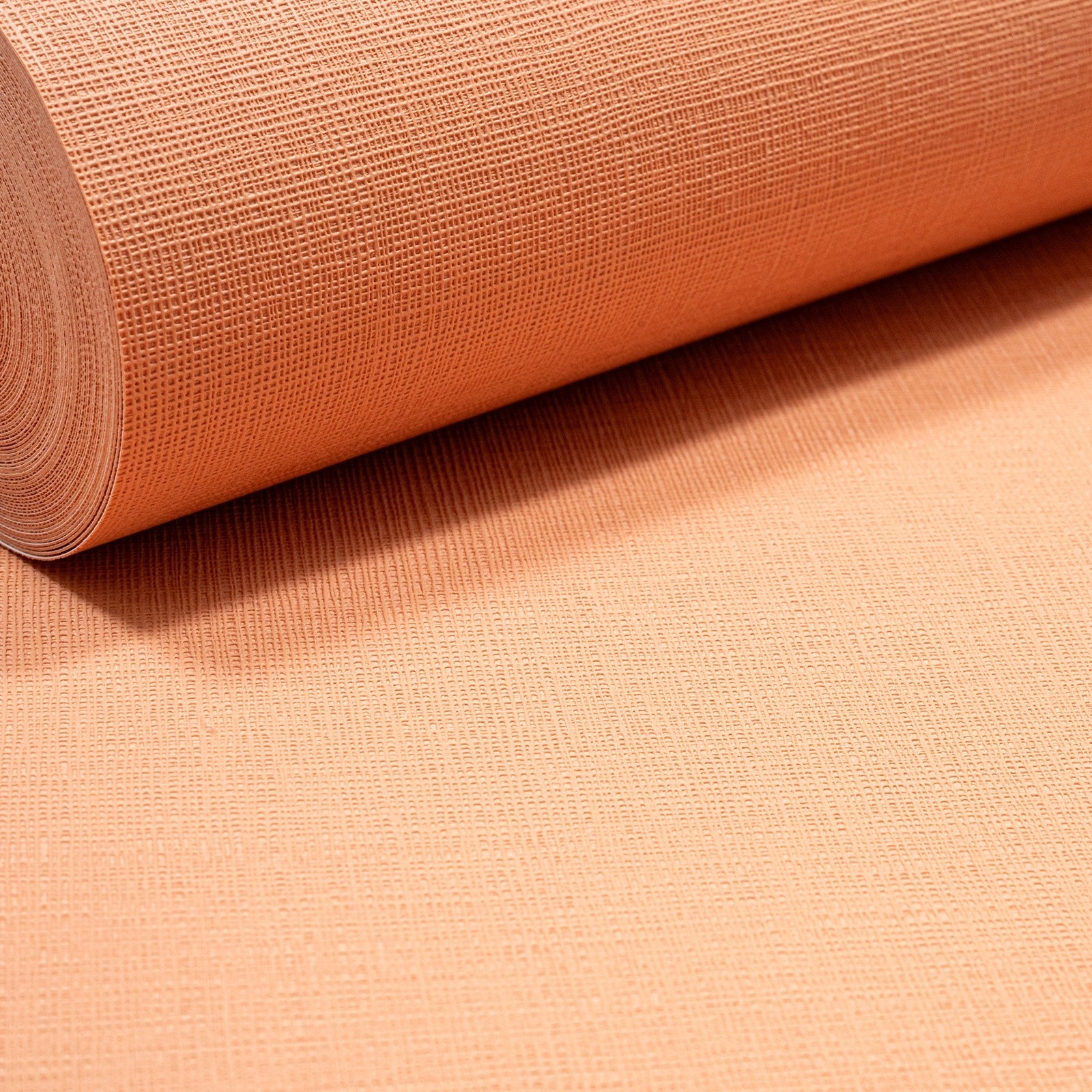 Orange Linen Effect Wallpaper Slightly Imperfect Textured Bedroom Hallway Office