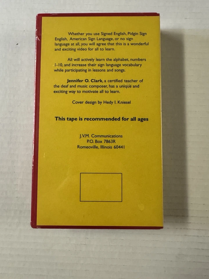 Learning With Sign Language Jennifer O. Clark J.V.M. Ed Video Sealed VHS RARE - Image 2 of 2