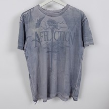 Vintage Affliction Men’s Size Large Gray Blue Cross Y2K Fashion Made In USA