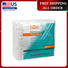 HDX 14 in  14 in Terry Towels 100-Count Absorbent Cotton Shop/Rag Cloths