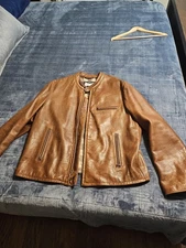 Schott NYC 530 Brown Waxed  Cowhide Leather Moto Cafe Racer  XXL