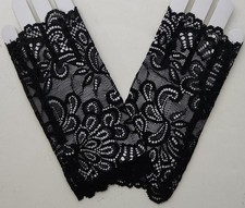 Lace Gloves Wrist Length Costume Fingerless Adult Womens Halloween Fancy Dress