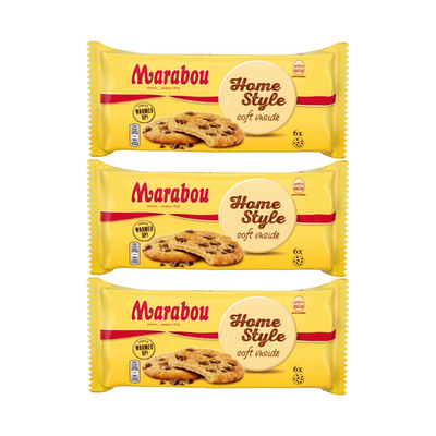 3x Marabou Homestyle Soft Inside Cookies 156g Swedish Chocolate
