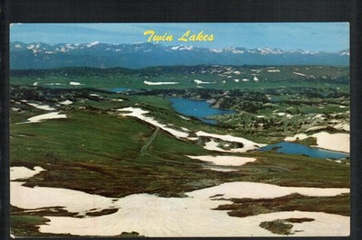 Near RED LODGE, MT *  AERIAL VIEW OF TWIN LAKES  * UNPOSTED VINTAGE CHROME 