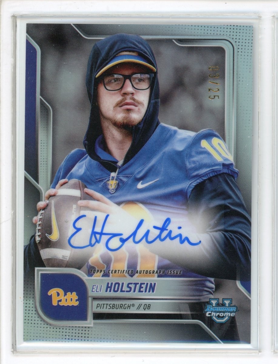 2025 Bowman Chrome University Eli Holstein Variation Refractor Auto /25
