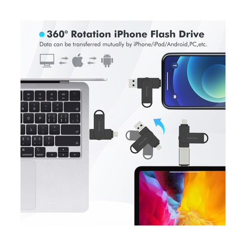 Kcsbaui 512GB MFi iPhone Flash Drive - Photo Stick USB Thumb Drive - 第 3/7 張圖片