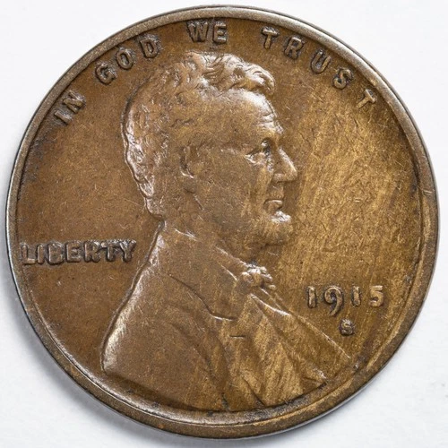 1915-S Lincoln Wheat Penny San Francisco Mint Fine (F)