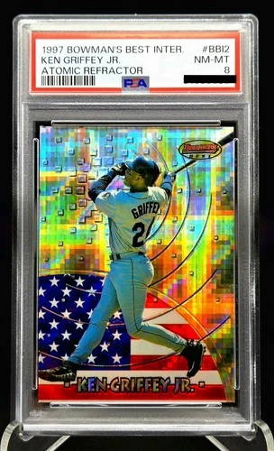 1997 Bowmans Best International Ken Griffey Jr BBI2 Atomic Refractor PSA 8 MINT