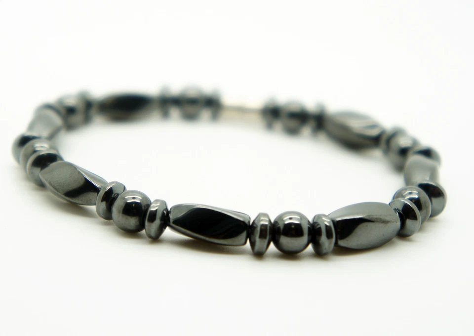 Браслет с гематитовыми бусинами магнитная застежка облегчение боли энергетический мощный 7,5 дюйма  - Изображение 2 из 4