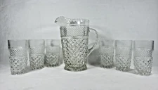 Anchor Hocking Wexford Glass Pitcher and Glasses