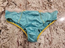True Vintage Victoria Secret Satin Hiphugger Medium Blue