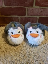 NEW Toddler Girl's Plush Slippers Gray White size xs 4022