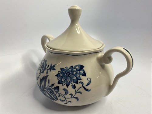 Vintage Harmony House IRON STONE 4270 Blue Bonnet Sugar Bowl - Picture 6 of 12