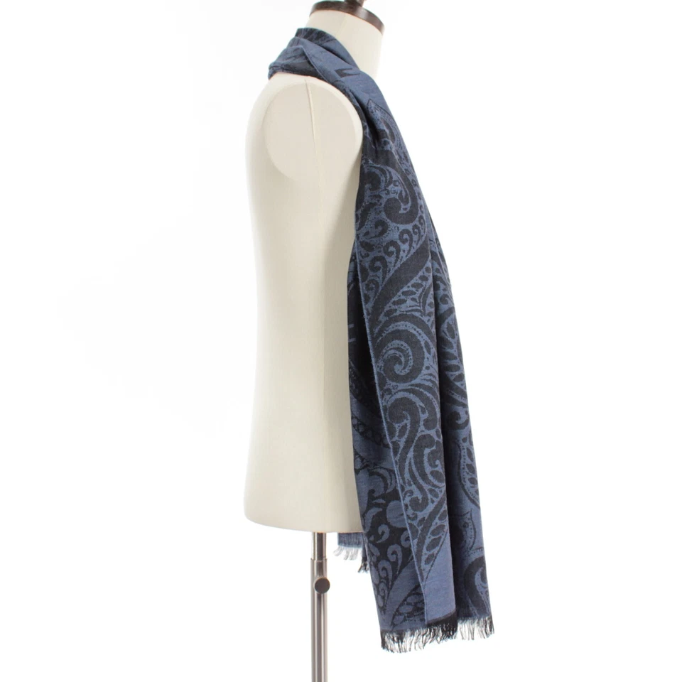 Kiton новый с Ярлыками 100% кашемир причудливый шарф один размер в синий и черный сделано в Италии - Изображение 2 из 4