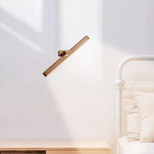 Modern LED Touch Mirror Lamp Wall Light Front Makeup Lighting Wood