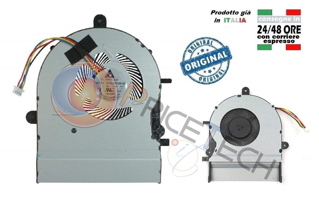 Ventola Fan CPU ASUS K501 K501LX A501L V505L (per CPU) 13NB08Q1T01011 - Foto 2