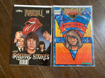 Lot of 3 Rock N' Roll Comics - #3 Bon Jovi, #6 Rolling Stones & #7