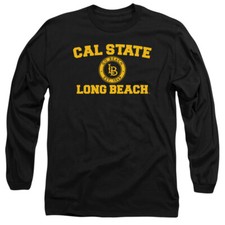 California State, Long Beach Adult Long Sleeve T-Shirt Circle Logo, Black, S-3XL