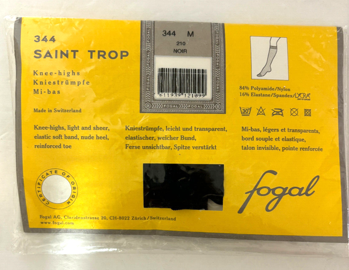 専用ページ ⑥ NEW Fogal Saint Trop 344 Knee Highs Size M Noir 210 | eBay