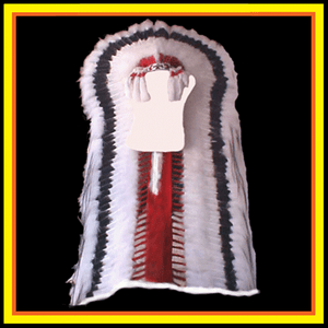 Genuine-Native-American-Navajo-Indian-Headdress-68-034-BLACK-CLOUD-Double-Trailer