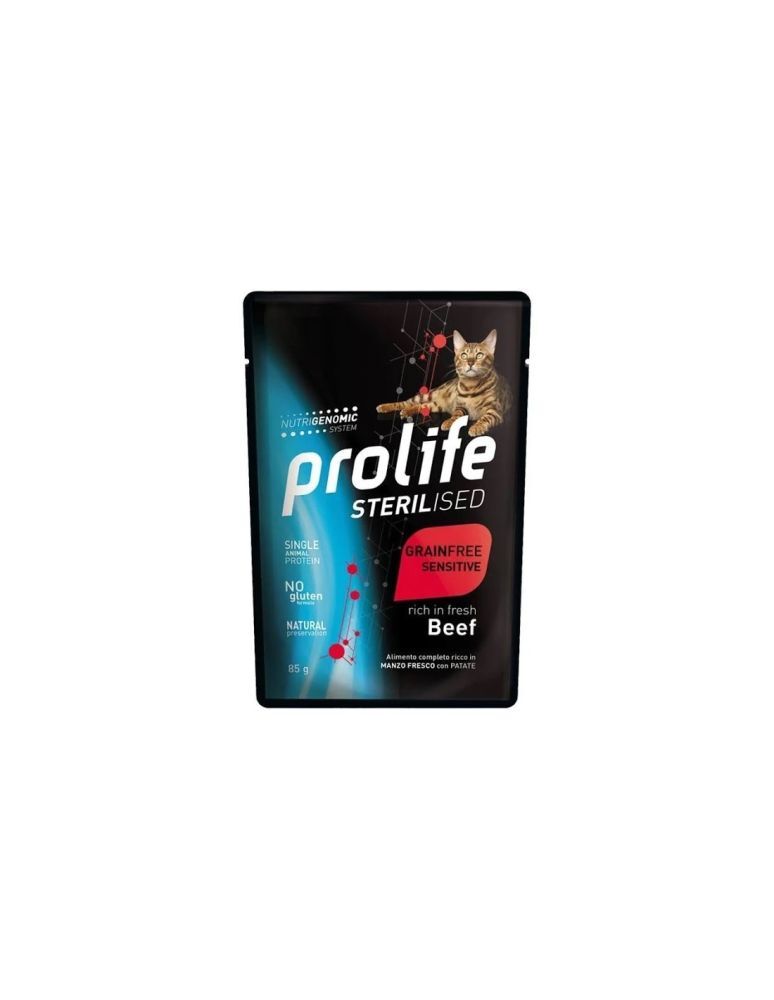 Prolife Gatto Grain Free Sensitive Manzo 85gr