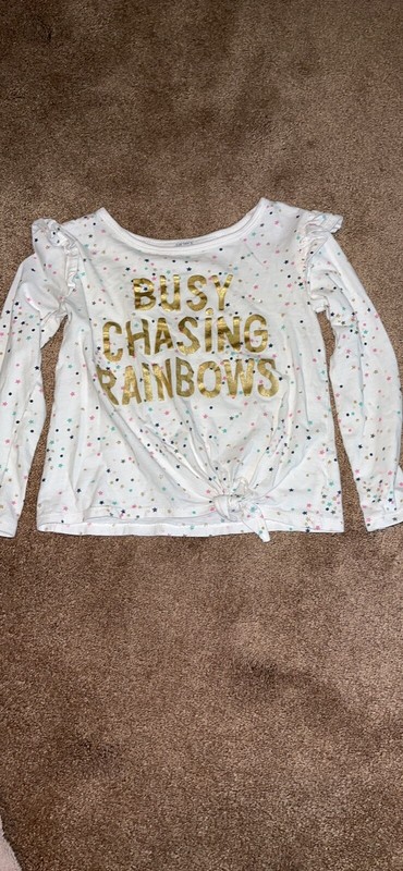 girls carters busy chasing rainbows shirt sz 5