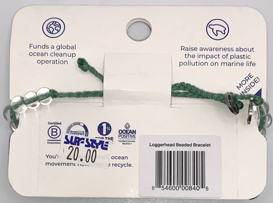 Pulsera trenzada 4Ocean edición tortuga boba SeaGreen 006706 Foto 2 de 2