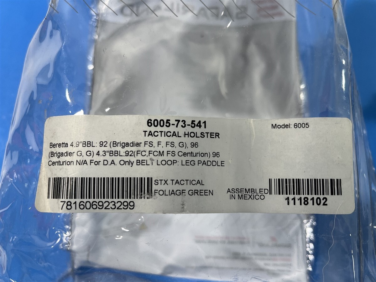 SAFARILAND 6005 SLS TACTICAL LEG HOLSTER BERETTA 92 96 BRIGADIER