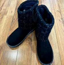 New Girls Black Winter Boots - SO Brand, Size 4 Youth