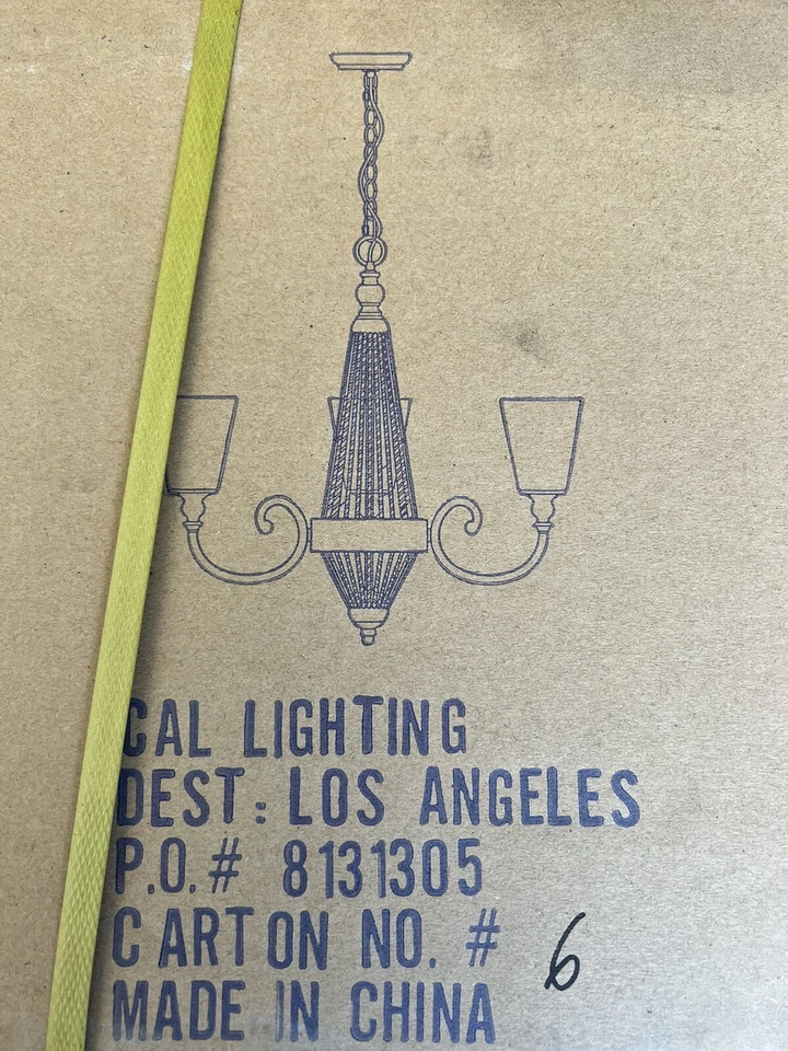 CAL Lighting E Light Monticello Chandelier FX-3563/3 - Image 2 of 3