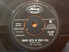 THE PLATTERS - 1958 Vinyl 45rpm 7-Single - SMOKE GETS IN YOUR EYES