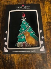 Harvey Lewis Christmas Ornament 2024 Happy Pawlidays Fine European Crystals NEW