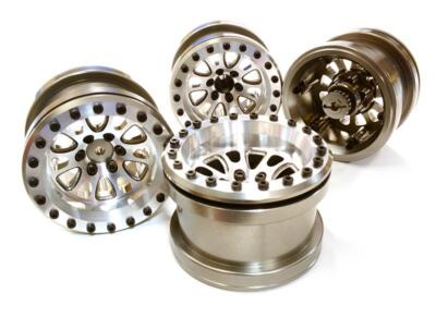 Integy Billet Machined S5 Spoke 1.9 Wheel & Tire Set (2) For Scale Crawler (O.D.=113mm