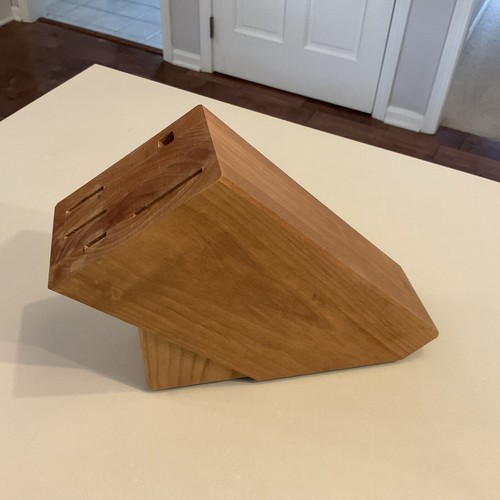 Chicago Cutlery Wood Block Five 5 Slots For Knives & Sharpening Rod Knife Holder - Picture 3 of 6