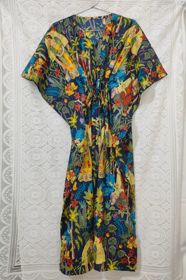 Indian Long Farida Print Cotton Hippie Maxi Women Boho Nightwear Caftan Dress