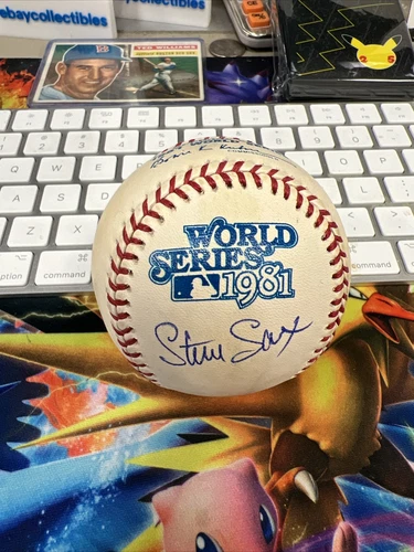 1981 World Series Signed Rawlings Baseball Steve Sax