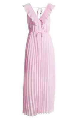 Leith Knife Pleat Sleeveless Maxi Dress S SMALL PINK BOUQUET NEW | eBay