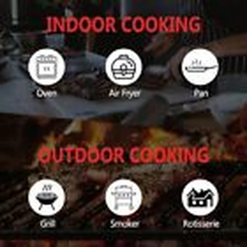 Wireless Meat Thermometer, 165Ft Smart Bluetooth Meat Thermometer, Wireless