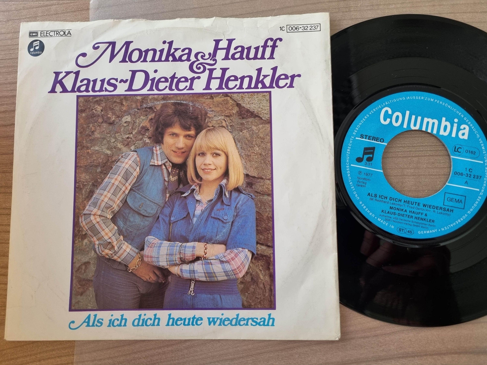 7"" Single Monika Hauff & Klaus-Dieter Henkler - Als ich dich heute wiedersah Vin