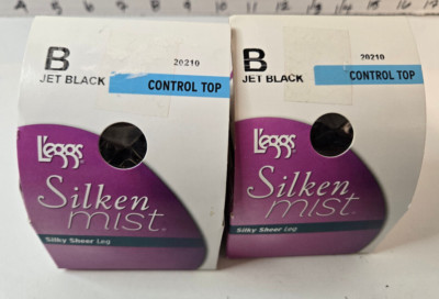 L'eggs Silken Mist Silky Sheer Leg Control Top Pantyhose Size B 2-pack